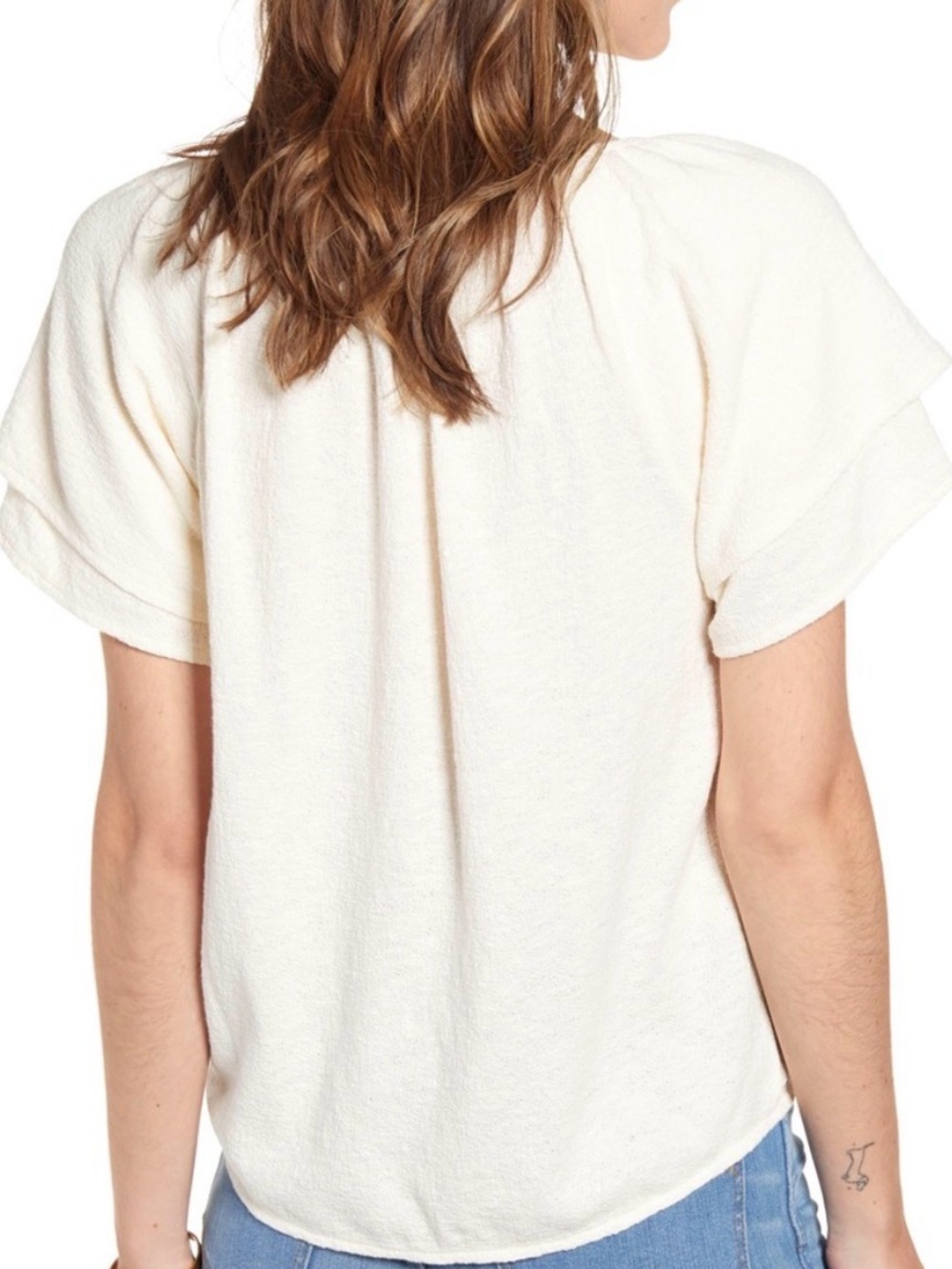 Madewell Cream Short-Sleeve Peasant Top - Picture 2 of 2